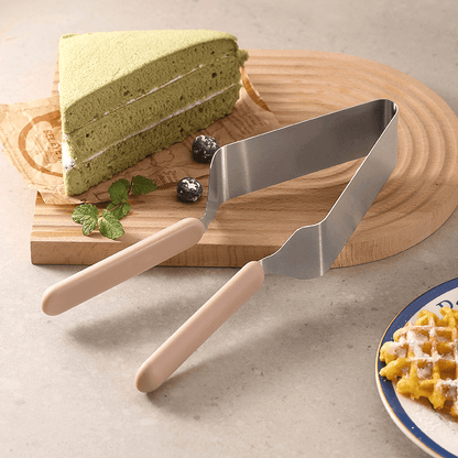 Rynx | Stainless Steel Cake Clip and Slicer – Cake Cutting Tool for Baking, Triangular Cake Transfer Clip, Modern Minimalist Design for Hotels