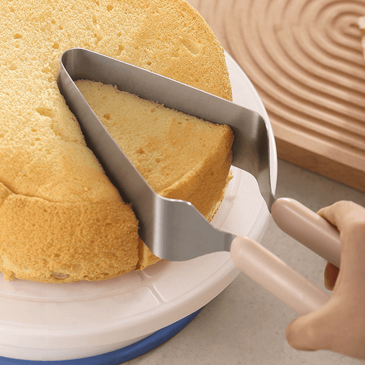 Rynx | Stainless Steel Cake Clip and Slicer – Cake Cutting Tool for Baking, Triangular Cake Transfer Clip, Modern Minimalist Design for Hotels