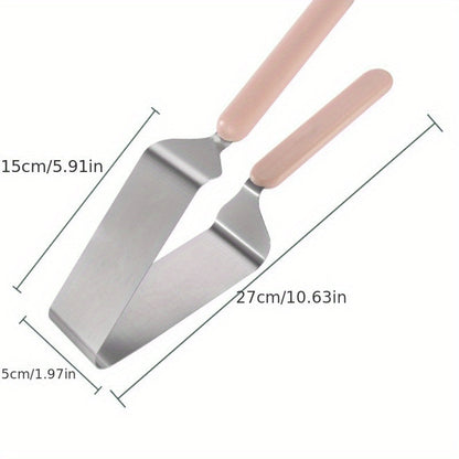 Rynx | Stainless Steel Cake Clip and Slicer – Cake Cutting Tool for Baking, Triangular Cake Transfer Clip, Modern Minimalist Design for Hotels