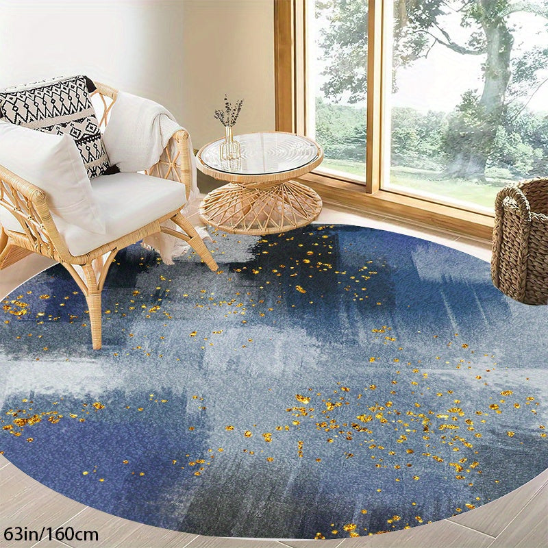Rynx | Modern Abstract Boho Round Carpet - Non-Slip, Washable, Perfect for Bedroom, Bathroom, and Kitchen