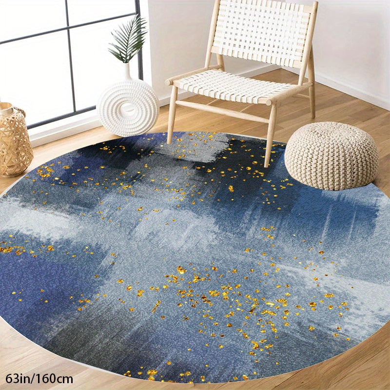 Rynx | Modern Abstract Boho Round Carpet - Non-Slip, Washable, Perfect for Bedroom, Bathroom, and Kitchen