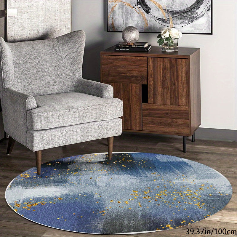 Rynx | Modern Abstract Boho Round Carpet - Non-Slip, Washable, Perfect for Bedroom, Bathroom, and Kitchen