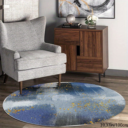 Rynx | Modern Abstract Boho Round Carpet - Non-Slip, Washable, Perfect for Bedroom, Bathroom, and Kitchen