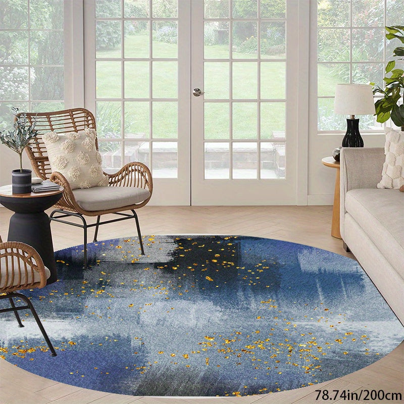 Rynx | Modern Abstract Boho Round Carpet - Non-Slip, Washable, Perfect for Bedroom, Bathroom, and Kitchen