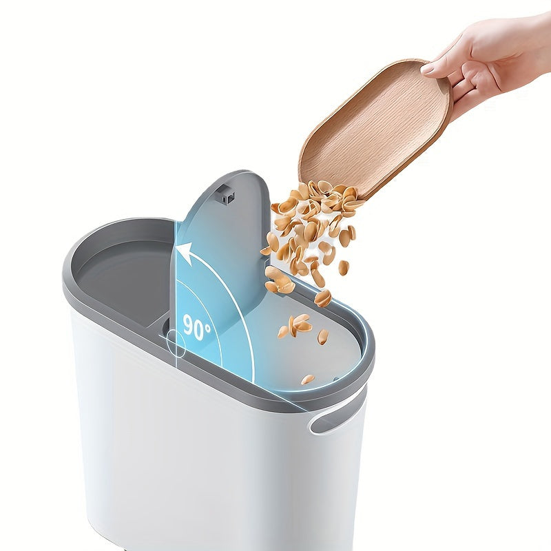 Rynx | 1pc Bathroom Trash Can - Household Creative Gap Waste Bin, Press Type with Lid, 2.64gal Capacity, Simple Paper Basket, Home Essential Cleaning Supply