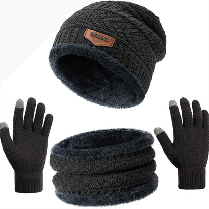 Rynx | Winter hat Beanie scarf gloves set with fleece lining for men and women