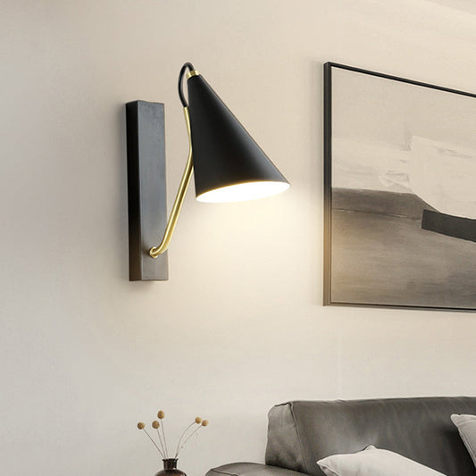 Rynx | Black conical wall lighting Modern 1 light metal wall lamp for the dining room