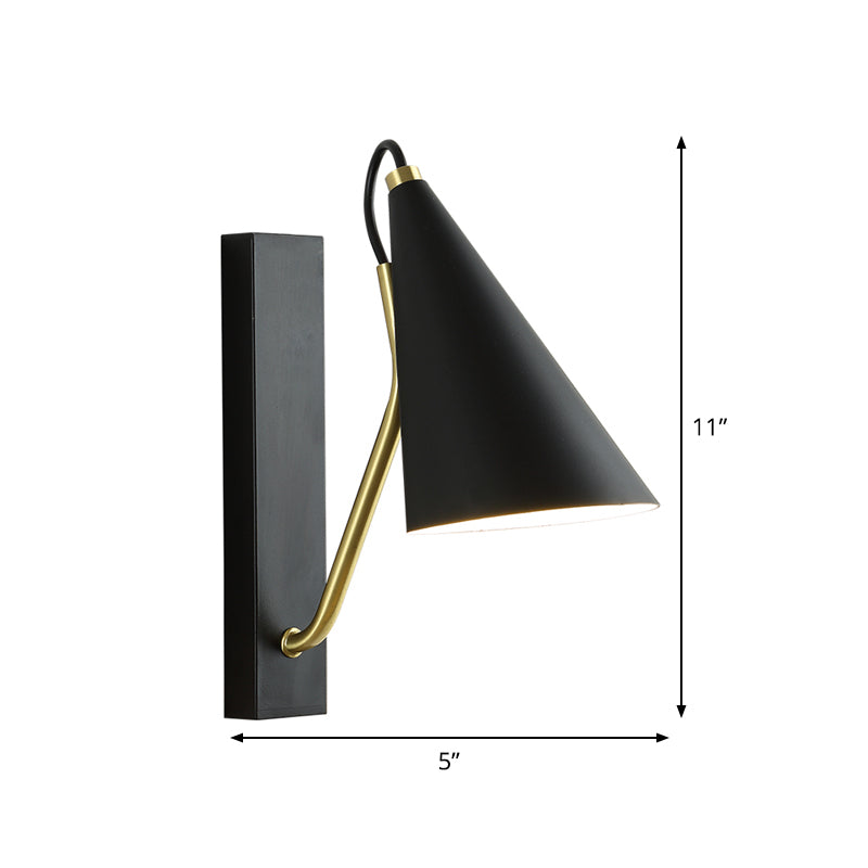 Rynx | Black conical wall lighting Modern 1 light metal wall lamp for the dining room