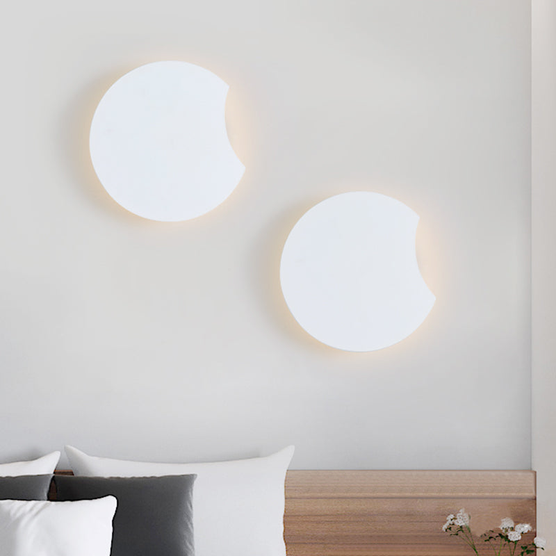 Rynx | Acrylic Round Wall Mount Light Modernist LED Wall White Lighting Fixture in Warm/White Light, 8.5"/12" B