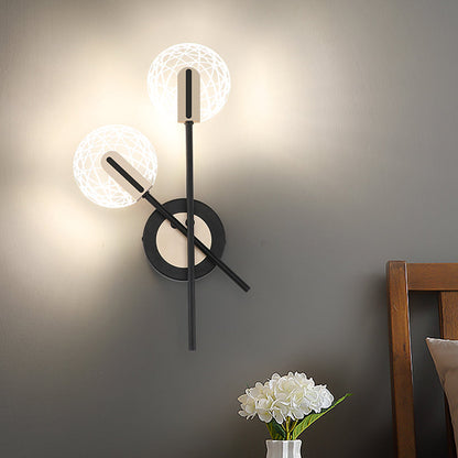 Rynx | Black Round Wall Light Fixture Modern LED Metal Wall Lamp Lighting in Warm/White Light