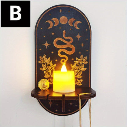 Rynx | RusticCrystal - Vintage Wood Plank for Crystals & Candles, Animal Motifs