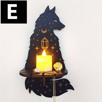 Rynx | RusticCrystal - Vintage Wood Plank for Crystals & Candles, Animal Motifs