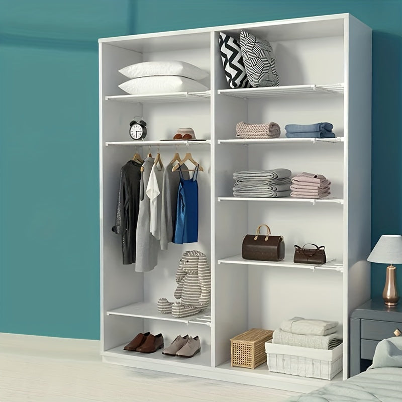 Rynx | FlexRack - Adjustable Wall-Mounted Storage Shelf with Retractable Tension Rod