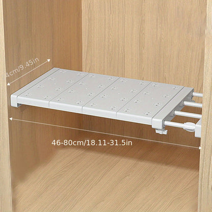 Rynx | FlexRack - Adjustable Wall-Mounted Storage Shelf with Retractable Tension Rod