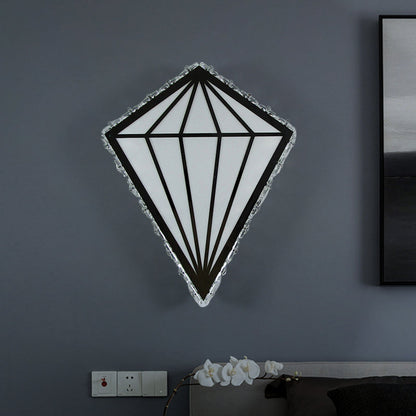 Rynx | White LED Diamond Wall Light Simplicity Acrylic Wall Lamp with Crystal Decor in Warm/White Light
