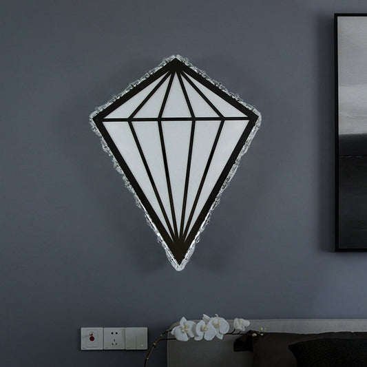 Rynx | White LED Diamond Wall Light Simplicity Acrylic Wall Lamp with Crystal Decor in Warm/White Light