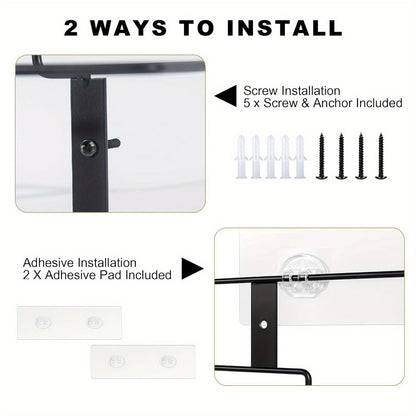 Rynx | SteelShelf - Wall-mounted metal storage shelves 2-pack Floating shelf