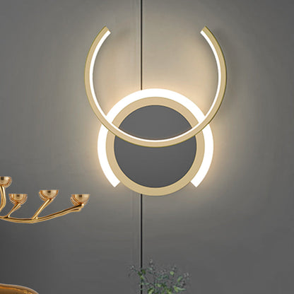 Rynx | Metal C-shaped Wall Lamp Nordic LED Wall Light in Gold for Bedroom, Warm/White Light