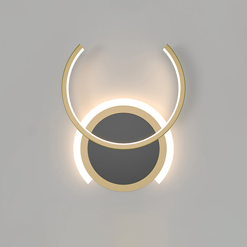 Rynx | Metal C-shaped Wall Lamp Nordic LED Wall Light in Gold for Bedroom, Warm/White Light