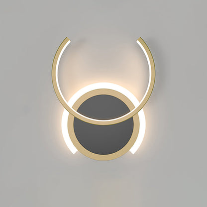 Rynx | Metal C-shaped Wall Lamp Nordic LED Wall Light in Gold for Bedroom, Warm/White Light