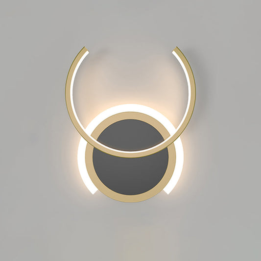 Rynx | Metal C-shaped Wall Lamp Nordic LED Wall Light in Gold for Bedroom, Warm/White Light