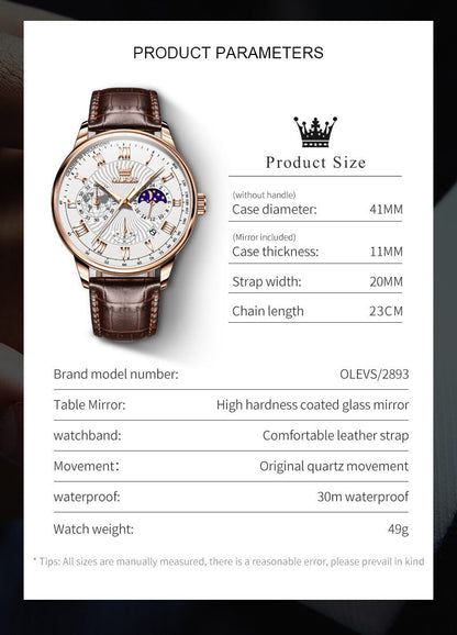Rynx | Multifunctional Business Quartz Watch Luminous Men