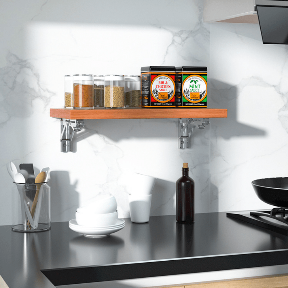 Rynx | SteelBracket - 2 Pieces Foldable Shelves with Adjustable Angle - Metal Wall Brackets