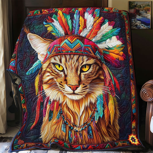 Rynx | Feather Headpiece Cat Quilt