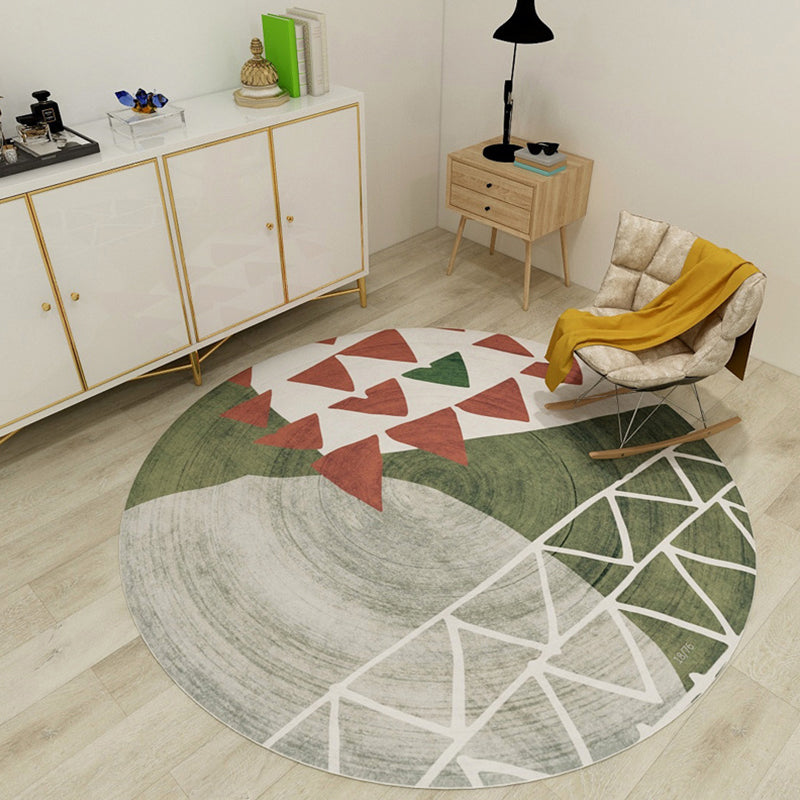 Rynx | Modern Living Room Rug in Black and Blue Color Block Print Rug Polyester Stain-Resistant Area Rug