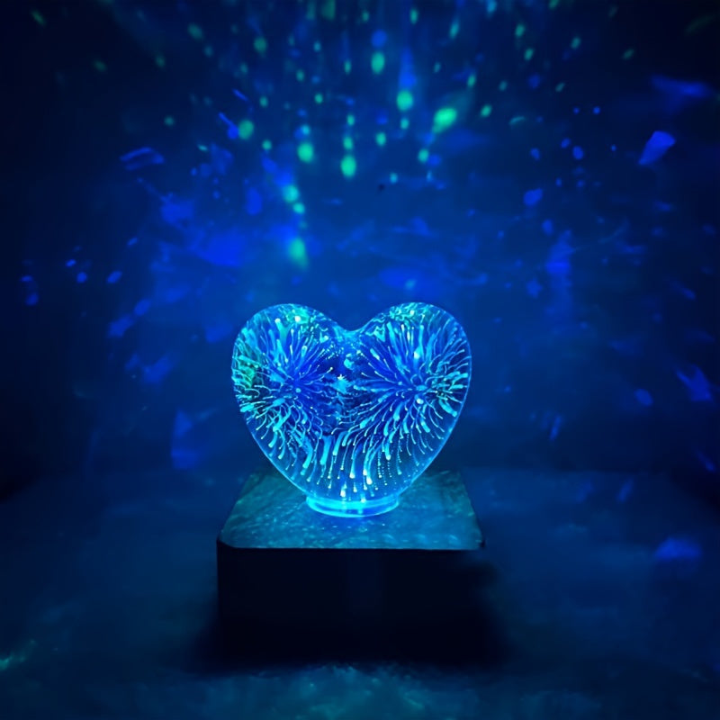 Rynx | LoveLight - 3D Heart Firework LED Night Lamp, USB-powered