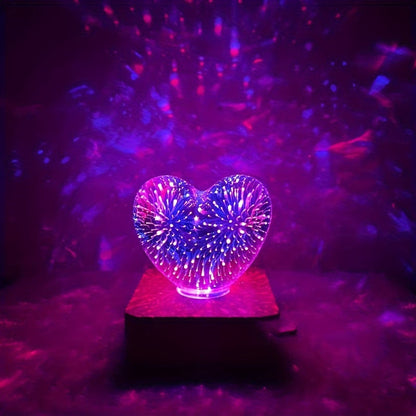 Rynx | LoveLight - 3D Heart Firework LED Night Lamp, USB-powered