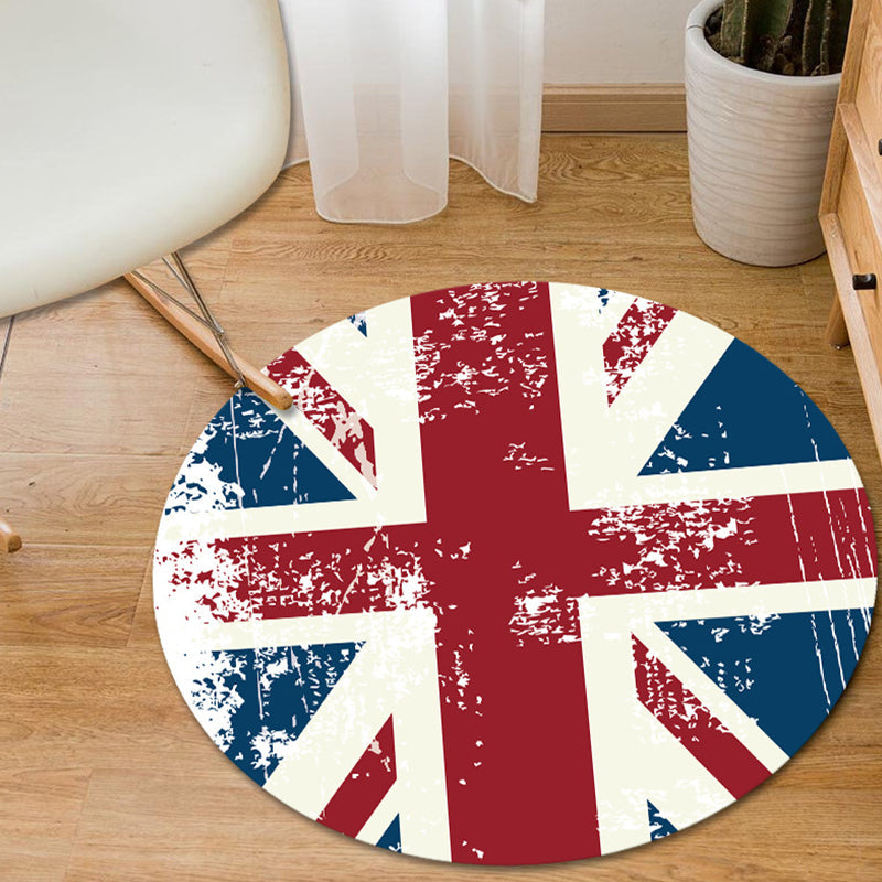 Rynx | Modern Living Room Rug in Black and Orange Graphics National Flag Print Rug Polyester Pet Friendly Area Rug