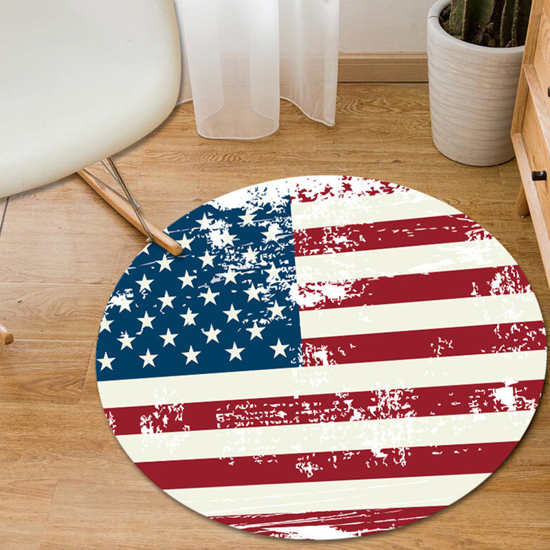 Rynx | Modern Living Room Rug in Black and Orange Graphics National Flag Print Rug Polyester Pet Friendly Area Rug