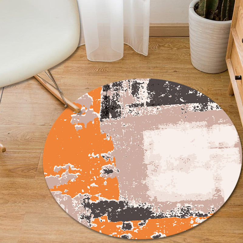 Rynx | Modern Living Room Rug in Black and Orange Graphics National Flag Print Rug Polyester Pet Friendly Area Rug
