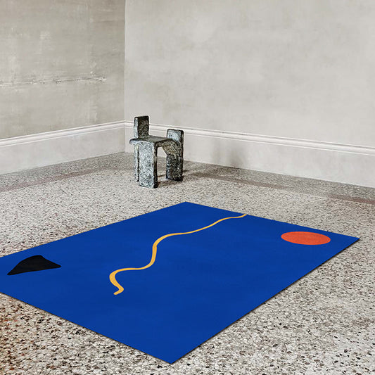 Rynx | Novelty Abstract Rug Pink and Yellow Polyester Rug Non-Slip Backing Pet-Friendly Rug for the Living Room