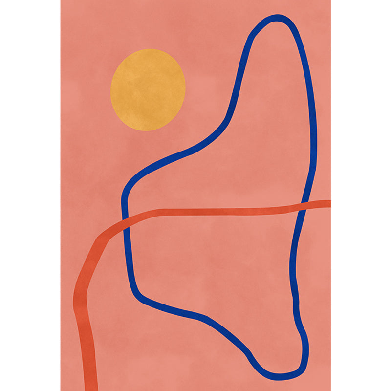 Rynx | Novelty Abstract Rug Pink and Yellow Polyester Rug Non-Slip Backing Pet-Friendly Rug for the Living Room