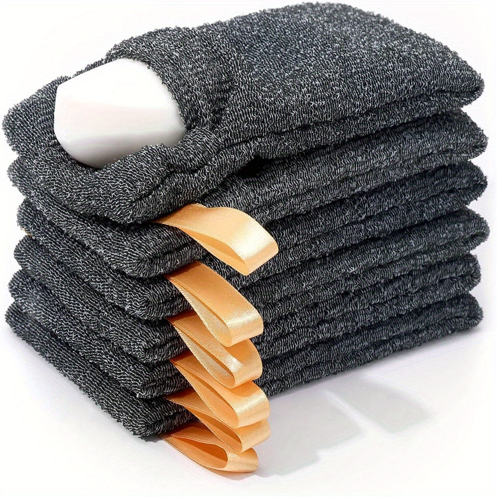 Rynx | 6 Pcs/Pack Soap Pocket Exfoliating Soap Saver Pouch – Gray Mesh Bar Soap Foam Lather Pouch for Bath or Shower