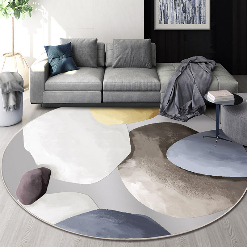 Rynx | Multicolor Bedroom Rug Contemporary Colorblock Rug Washable Pet Friendly Non-Slip Backing Carpet