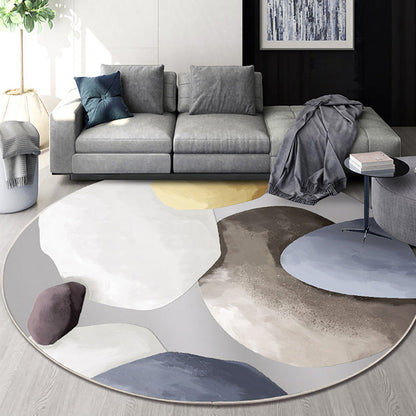 Rynx | Multicolor Bedroom Rug Contemporary Colorblock Rug Washable Pet Friendly Non-Slip Backing Carpet