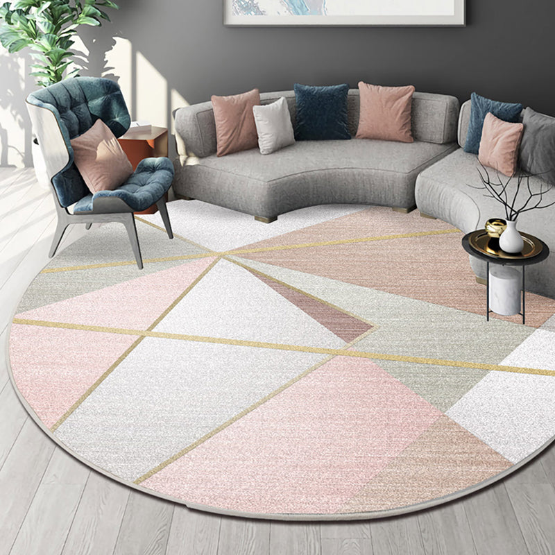 Rynx | Multicolor Bedroom Rug Contemporary Colorblock Rug Washable Pet Friendly Non-Slip Backing Carpet
