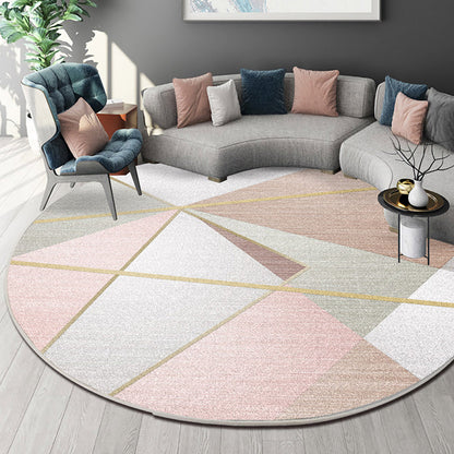 Rynx | Multicolor Bedroom Rug Contemporary Colorblock Rug Washable Pet Friendly Non-Slip Backing Carpet