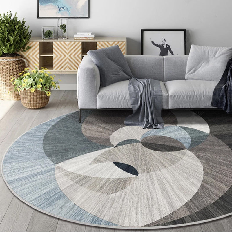 Rynx | Multicolor Bedroom Rug Contemporary Colorblock Rug Washable Pet Friendly Non-Slip Backing Carpet