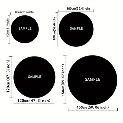 Rynx | Enchanting Witch Drop Round Rug: 800g/m² Crystal Glue, Perfect for Home Decoration – Office Mats, Living Room, Bedroom and More