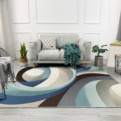 Rynx | Unique Colorblock Geometric Pattern Rug Polyester Modernist Rug Pet Friendly Anti-Slip Backing Area Rug for Living Room