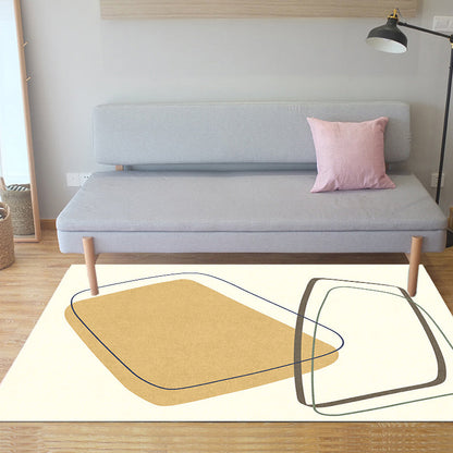 Rynx | Unique Casual Carpet Beige Color Block Carpet Washable Pet-Friendly Non-Slip Rug for the Living Room