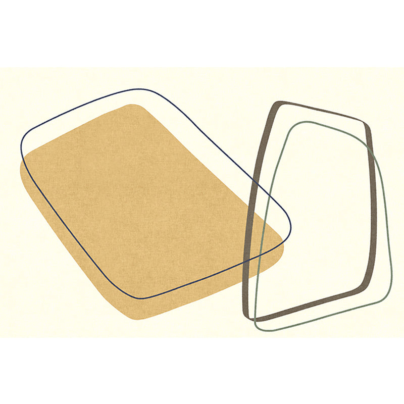 Rynx | Unique Casual Carpet Beige Color Block Carpet Washable Pet-Friendly Non-Slip Rug for the Living Room