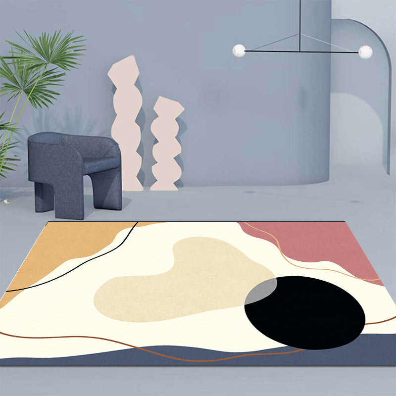 Rynx | Unique Casual Carpet Beige Color Block Carpet Washable Pet-Friendly Non-Slip Rug for the Living Room