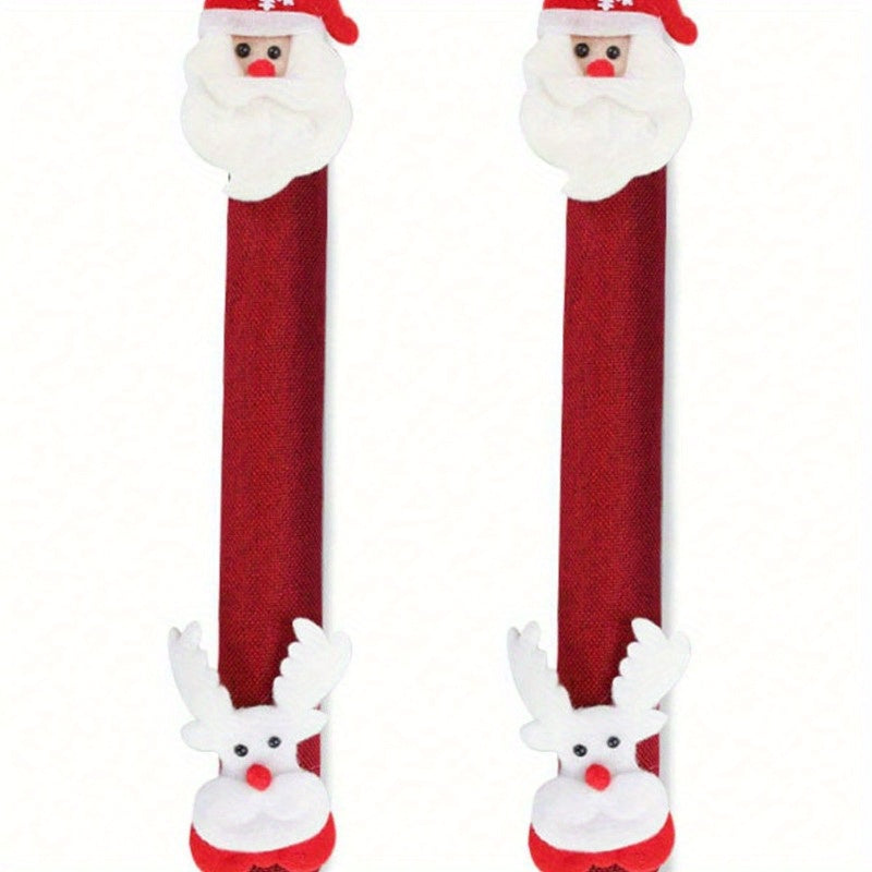 Rynx | Festive Christmas Oven and Fridge Handle Cover – Battery-Free Polyester, Ideal for Holiday Home Decor