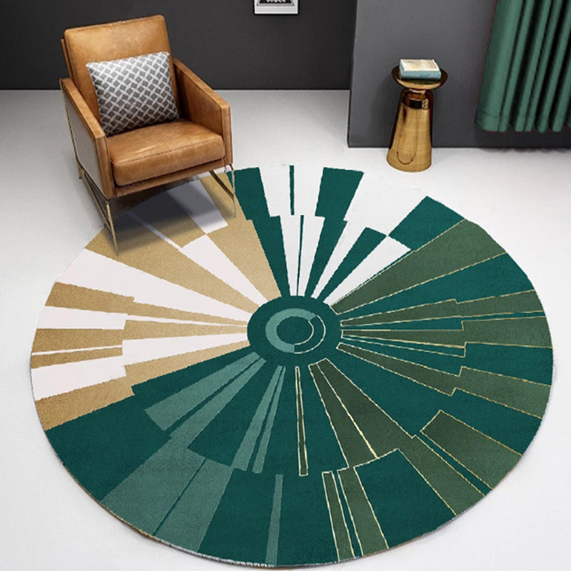 Rynx | Unique Multicolor Contemporary Rug Polyester Geometric Circle Pattern Rug Non-Slip Pet Friendly Area Rug for Living Room