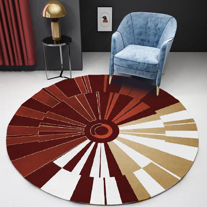 Rynx | Unique Multicolor Contemporary Rug Polyester Geometric Circle Pattern Rug Non-Slip Pet Friendly Area Rug for Living Room